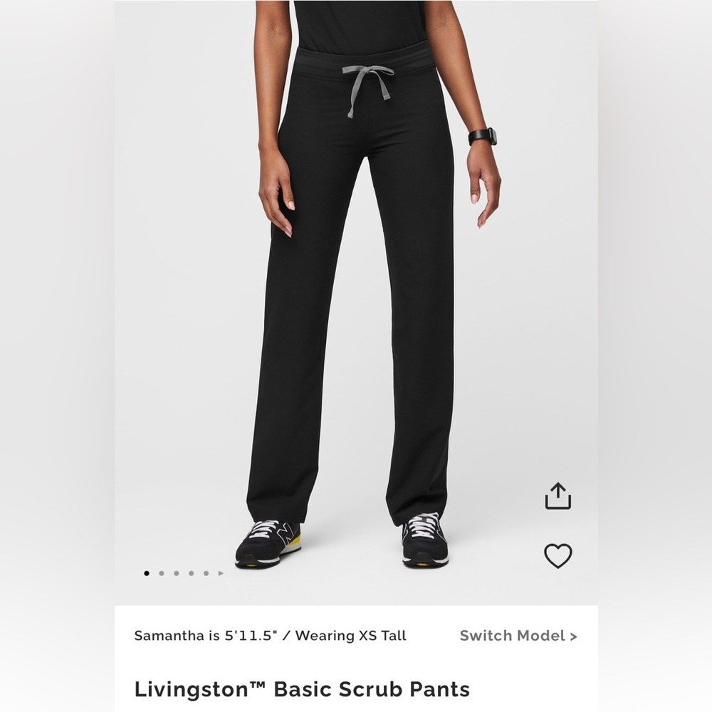FIGS Livingston Scrub Pants Black EUC Size M